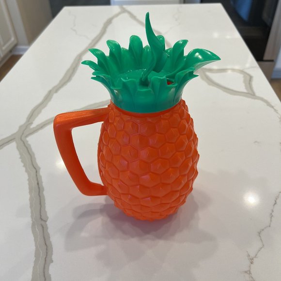 Vintage Mid-Century Minerware Orange Plastic Pineapple Pitcher - Picture 7 of 7